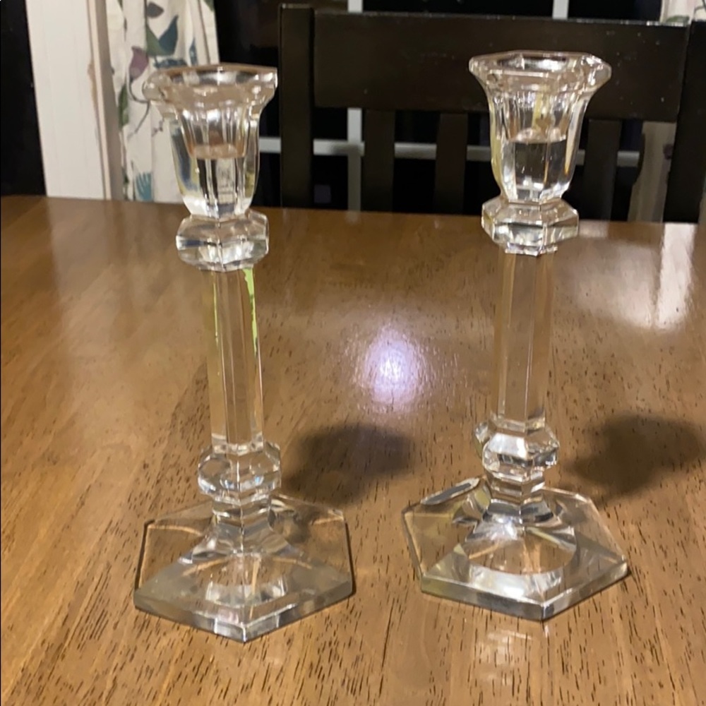 9” crystal candlesticks